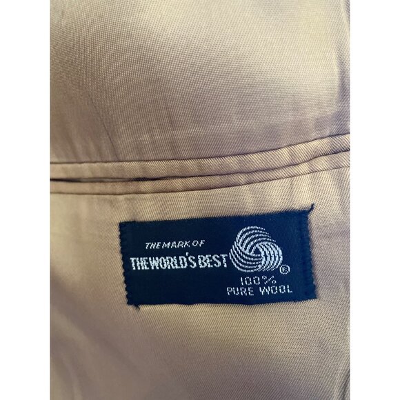 Haggar Mens Olive Green Wool Blazer Gentlemans Fit Size 46R - Picture 4 of 5